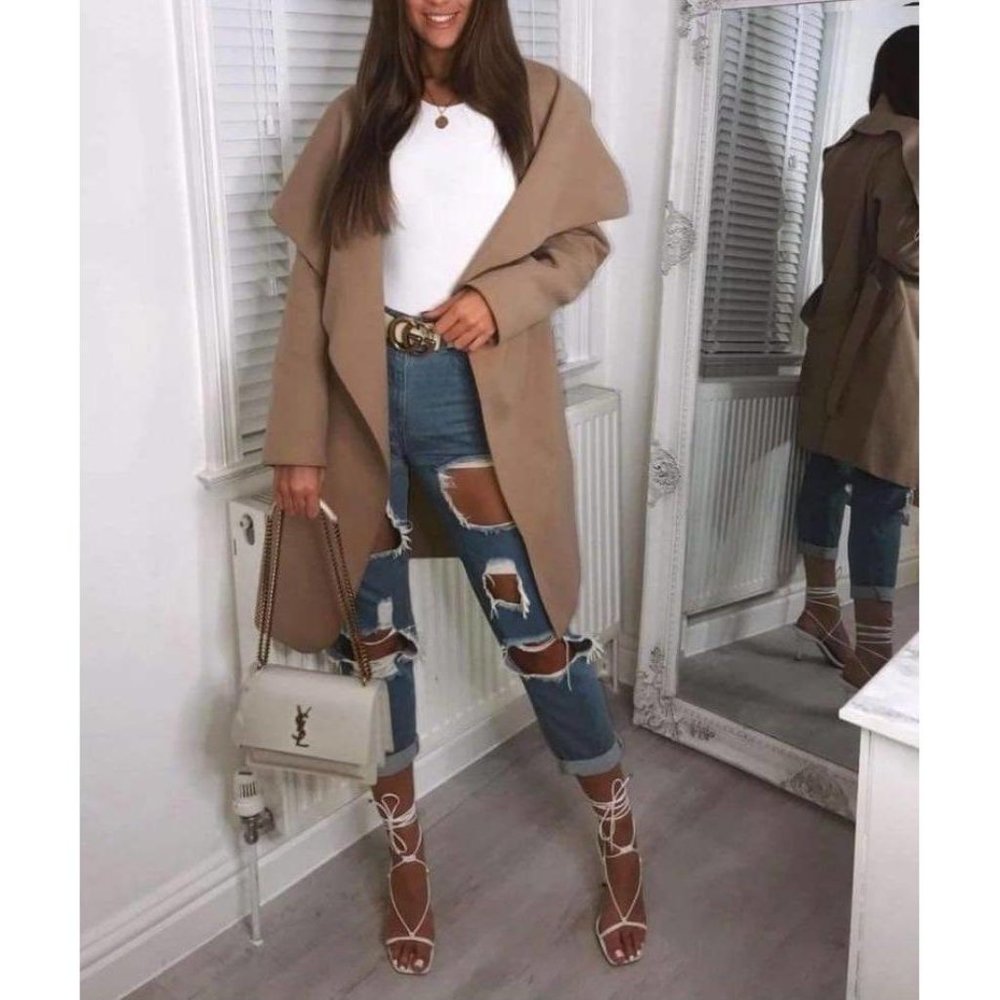 CAMEL WATERFALL COAT